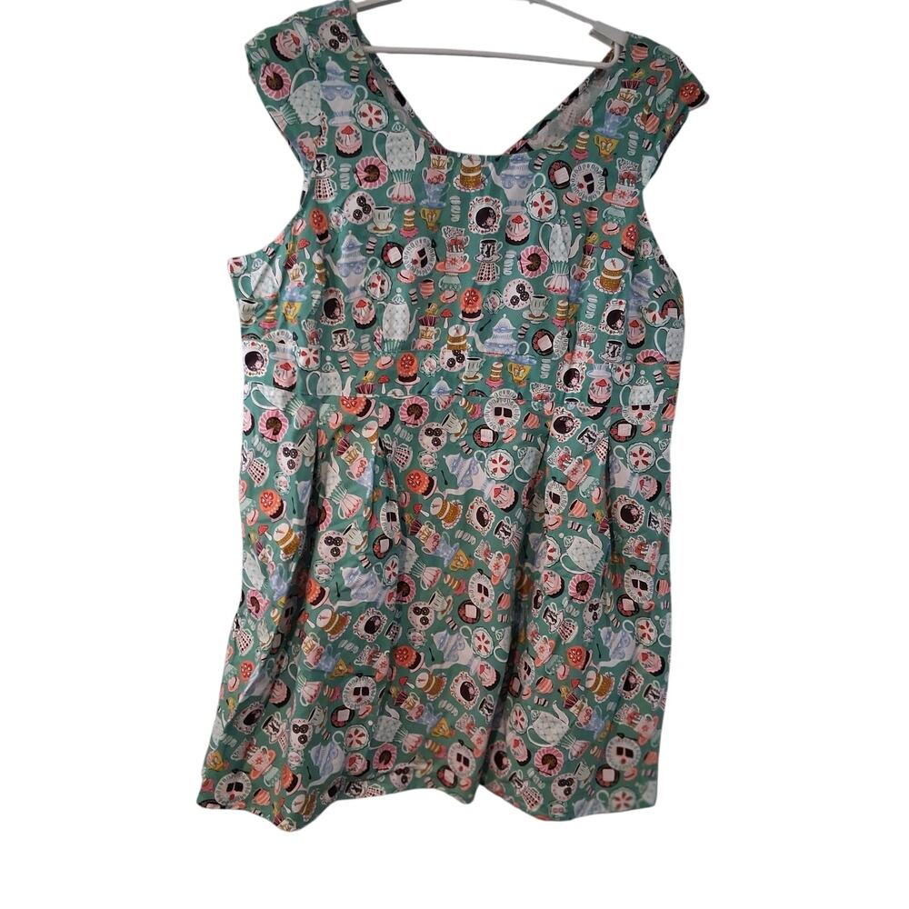 Retrolicious dress womens 3X USA pockets tea party china